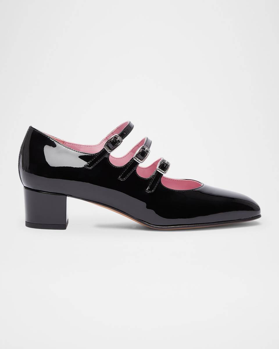Kina Patent Mary Jane Trio Pumps