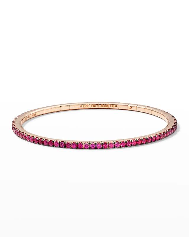 Rose Gold Stretch Ruby Tennis Bracelet