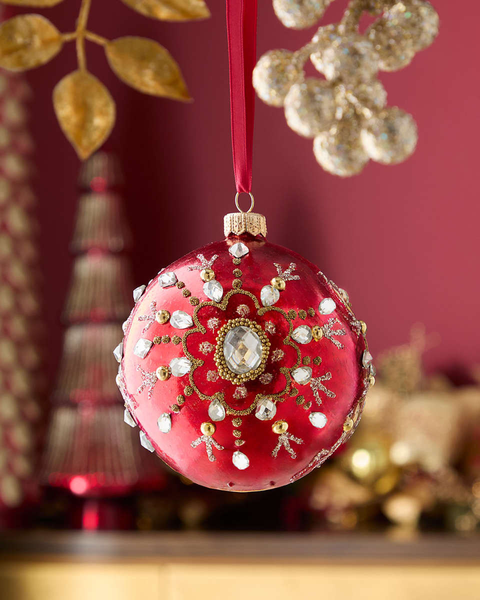 Christmas Golden Snowflake Ball Ornament
