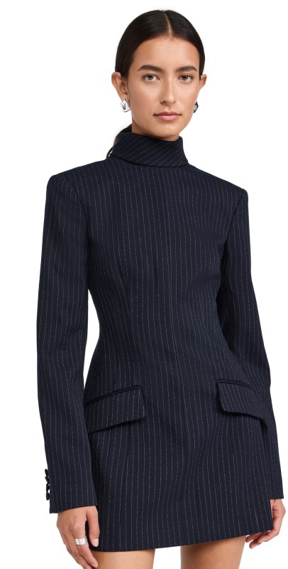 AKNVAS Toni Pin Stripe Dress Navy Gessato