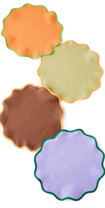 La Double J Cloud Tablemat Mixed Set of 4 Lilac/Olive/Chocolate/Siena