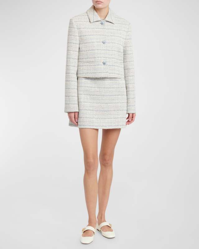 Tweed Crystal Sequined Boxy Jacket
