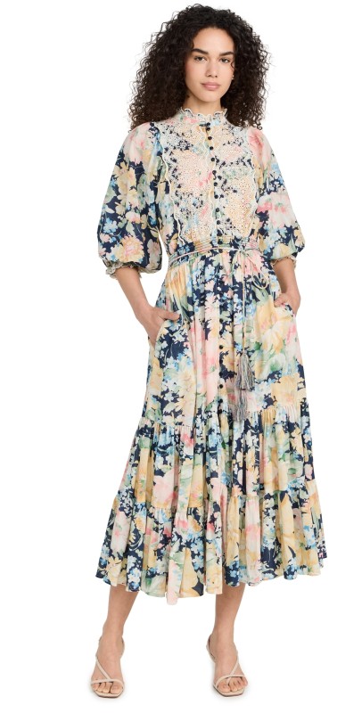 byTiMo Cottonlub Midi Dress Botanic
