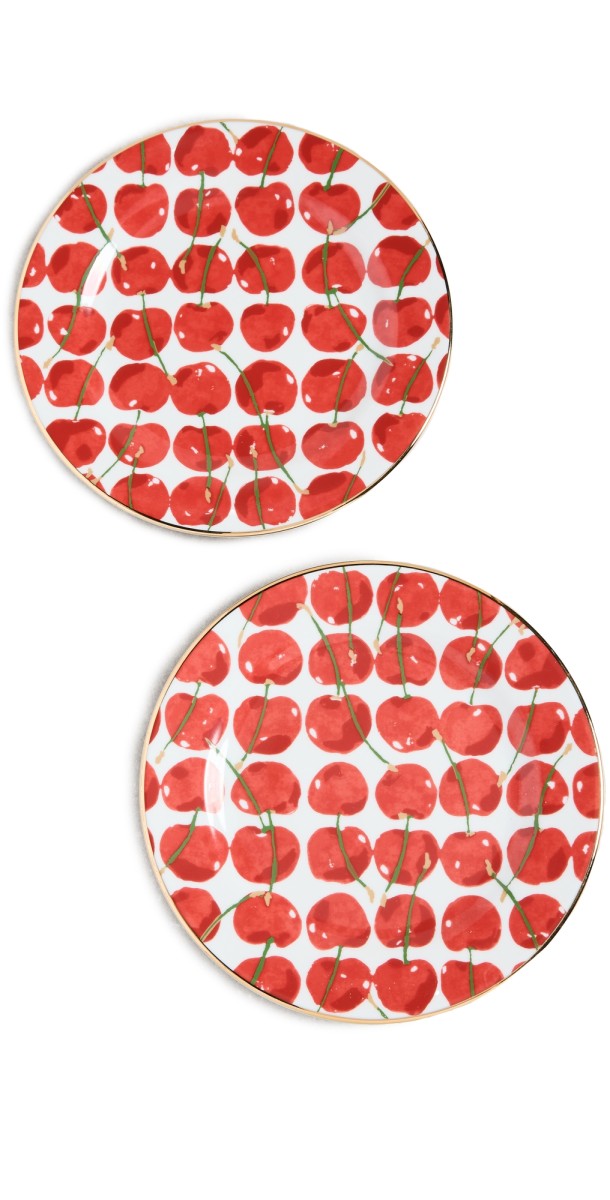 La Double J Dessert Plates Set of 2 Cherries Avorio