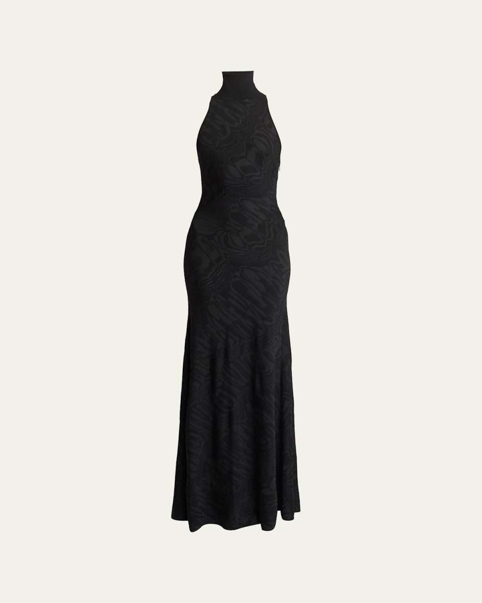 Abstract Halter Gown