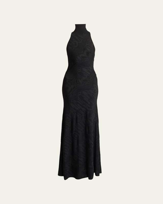 Abstract Halter Gown