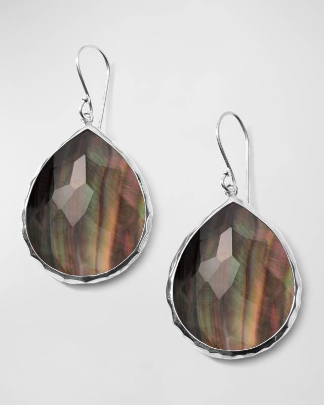 Black Shell Doublet Large Teardrop Earrings