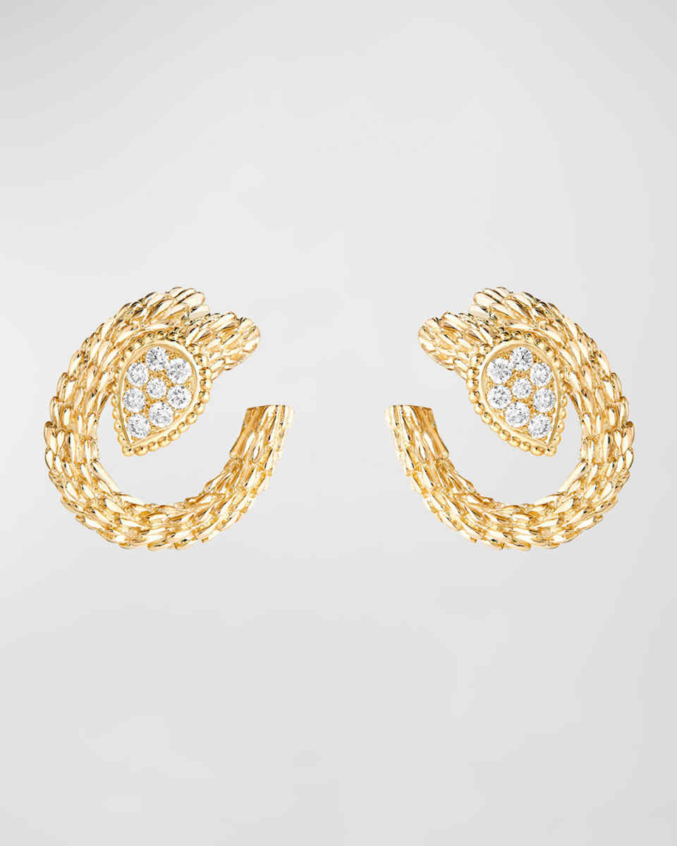 Serpent Boheme 18K Yellow Gold Diamond Hoop Earrings