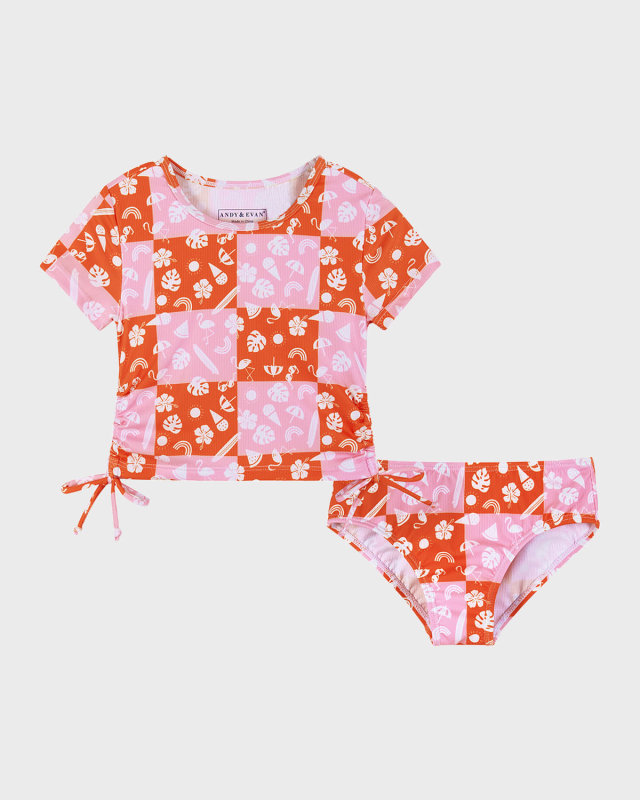 Girl's Two-Piece Rashguard Set, Size 2T-6X