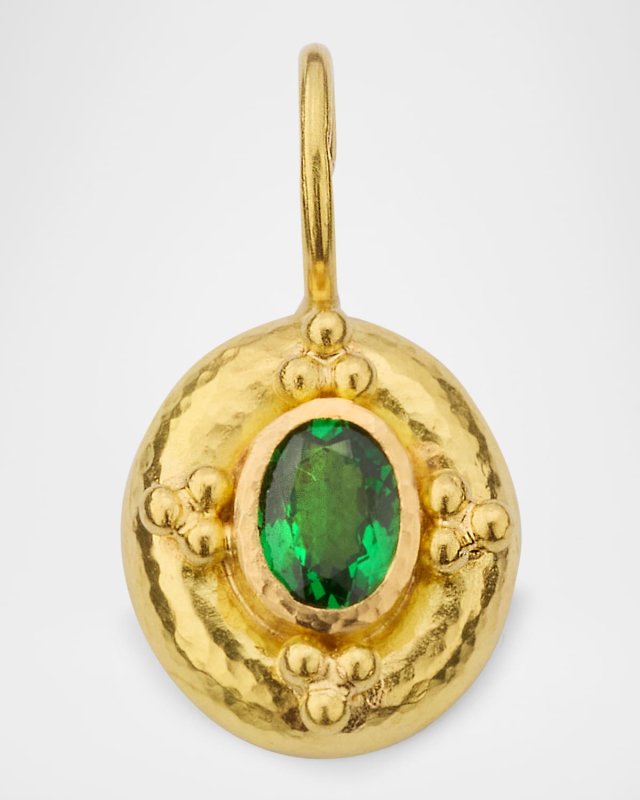 19K Small Oval Tsavorite Pendant