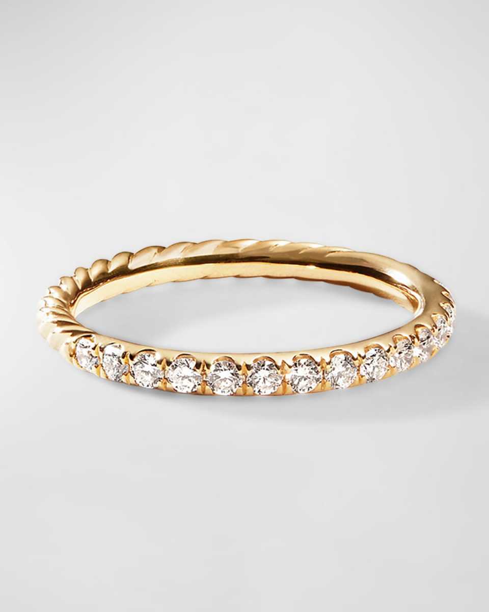 Cable Collectibles Stack Ring with Diamonds in 18K Gold, 2mm