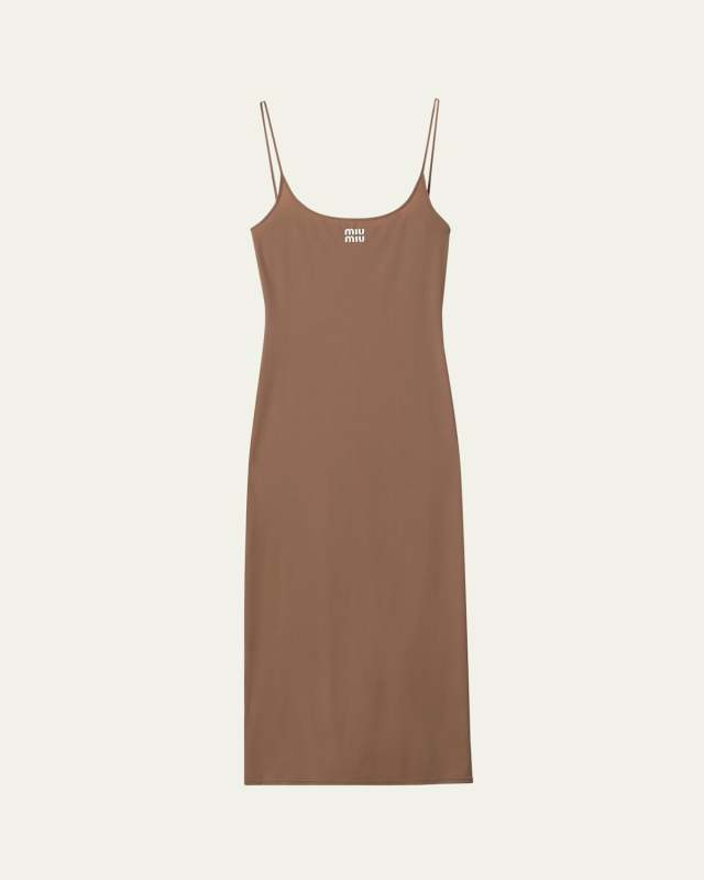 Logo-Print Jersey Midi Dress