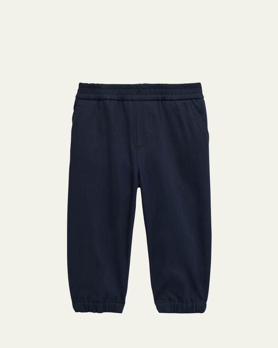 Boy's Logo Patch Cotton Joggers, Size 3M-3T
