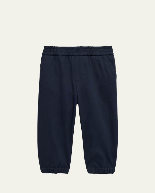 Boy's Logo Patch Cotton Joggers, Size 3M-3T