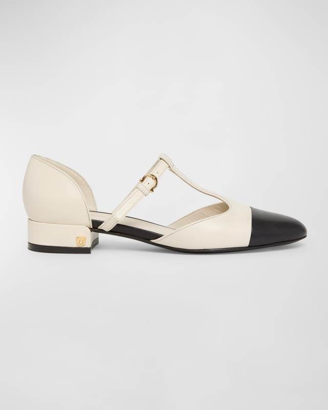 Linette Bicolor T-Strap Ballerina Flats