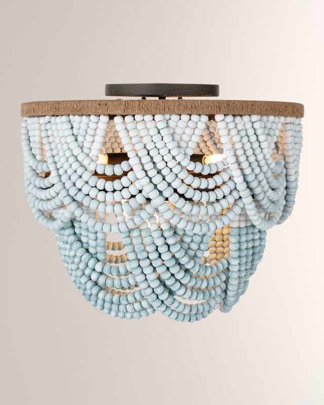 x Coastal Living Lorelei Wood Bead Flush Mount