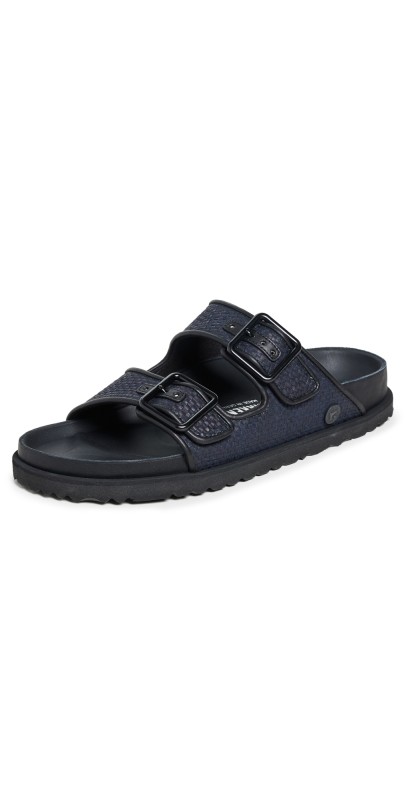 Birkenstock 1774 Arizona Raffia Luxe Sandals Black