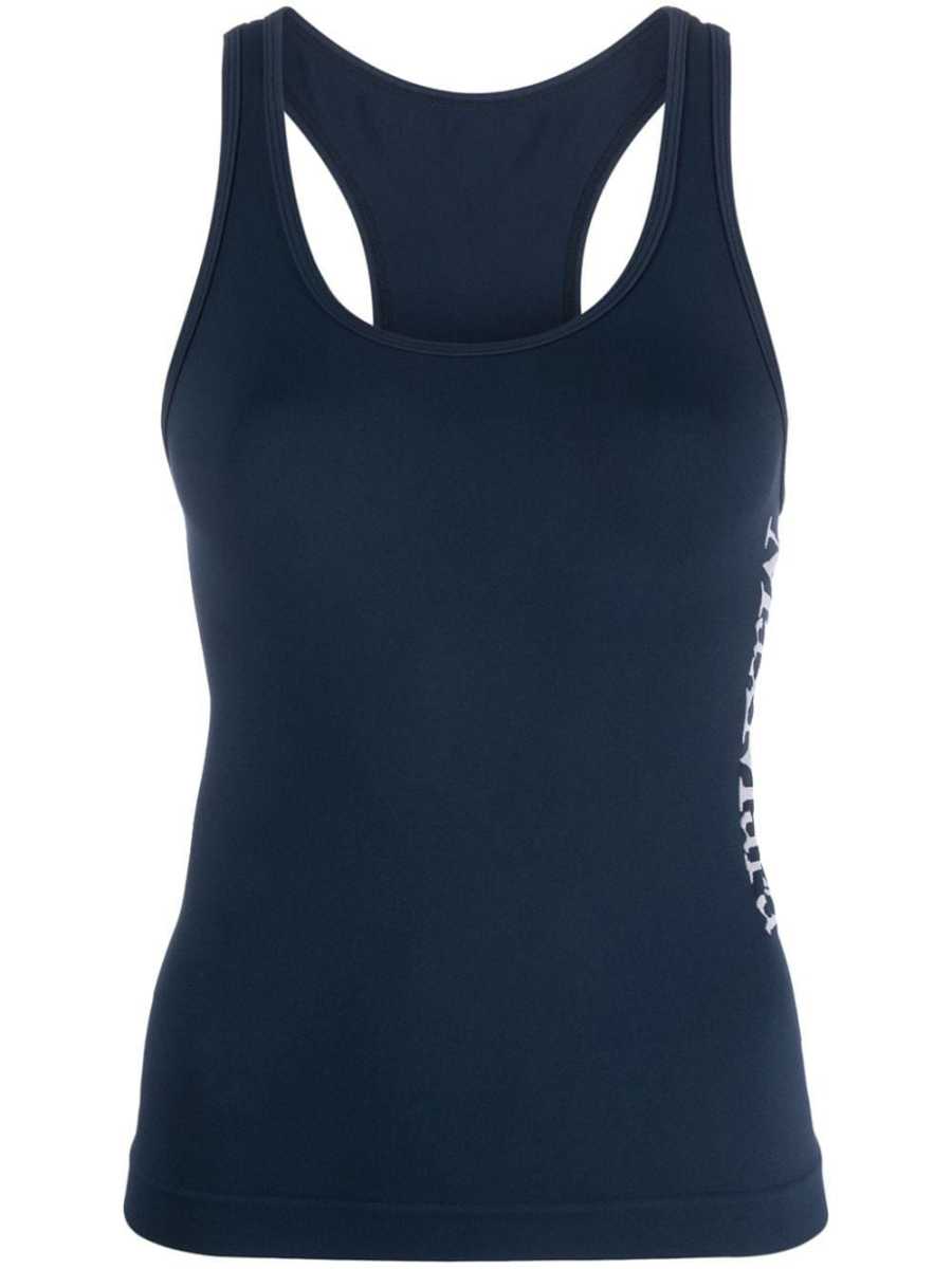 logo-print racerback tank top