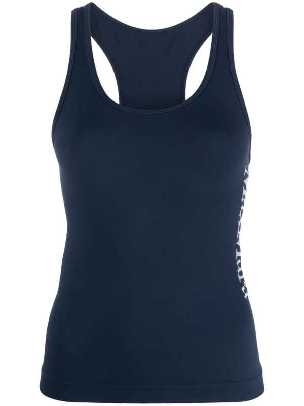 logo-print racerback tank top