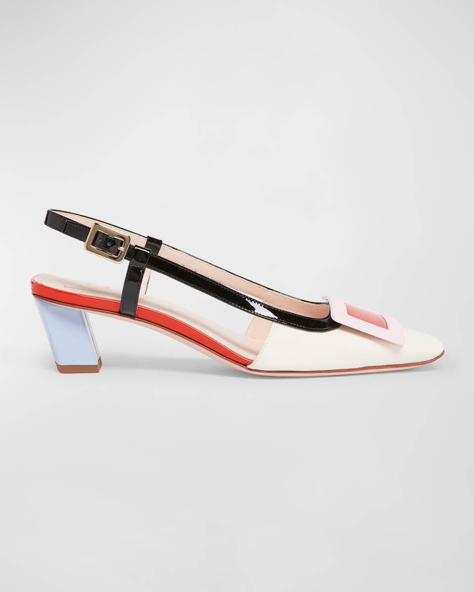 Belle Vivier Colorblock Patent Slingback Pumps