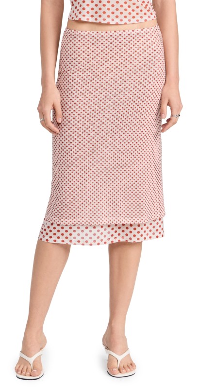 Miaou Maria Skirt White Polka Dot