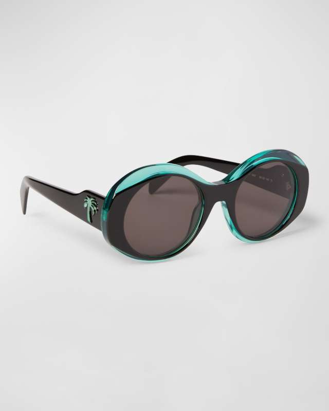 Doyle Green Acetate Oval Sunglasses