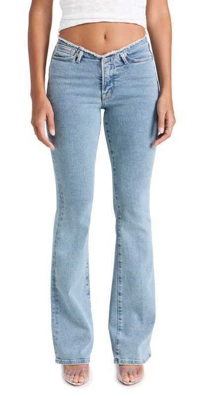 Good American Good Legs Flare Jeans with No Waistband Indigo492
