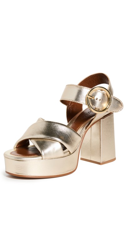 See by Chloe Lyna Heeled Sandals Light Gold