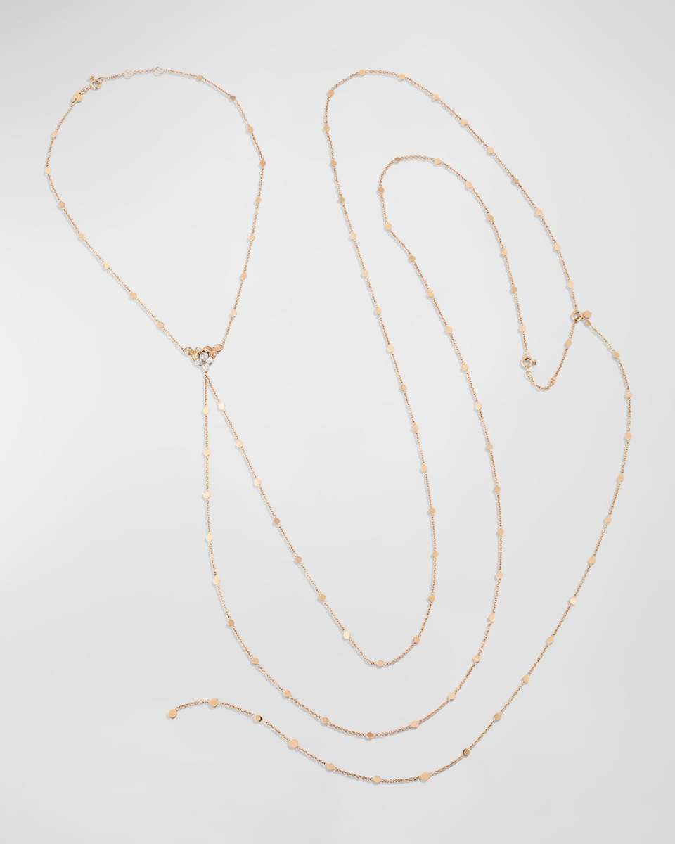 Petit Garden 18K Red, White and Yellow Gold Goddess Body Sautoir with White and Champagne Diamonds