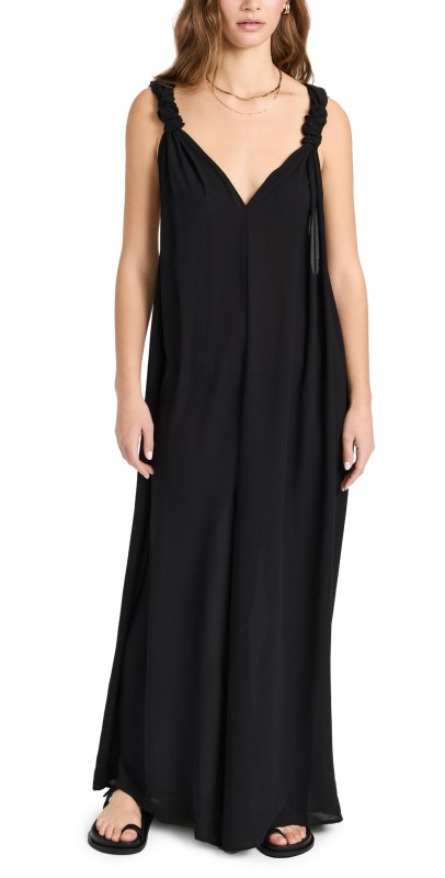 Good American Sexy Twist Romper Black001