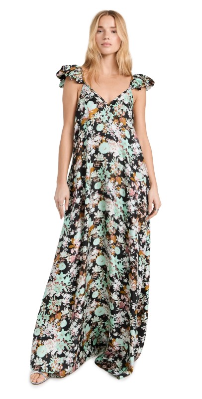 Kika Vargas Rafaella Dress Mint Lilies