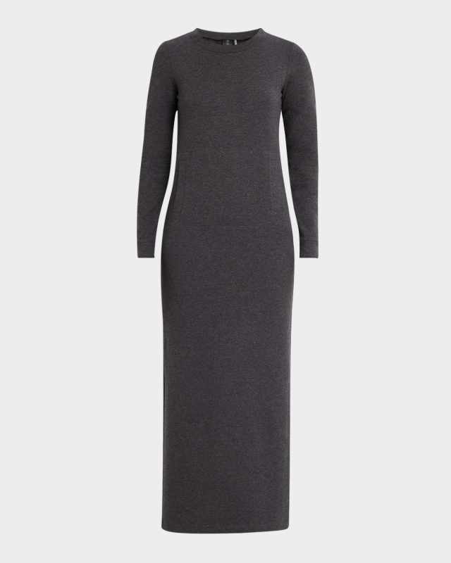 Long-Sleeve Tailored Maxi Dress
