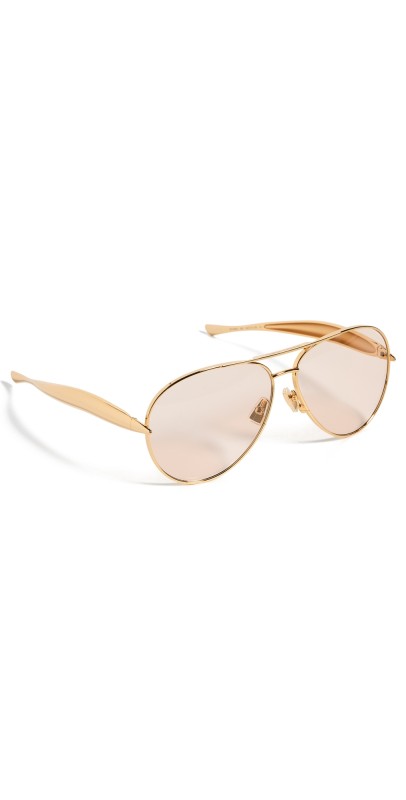 Bottega Veneta Sardine Sunglasses Gold-Gold-Brow