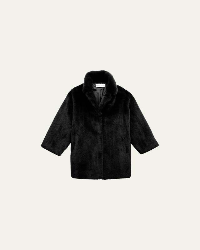 Kid's Camille Faux Fur Cocoon Coat, Size 2-12