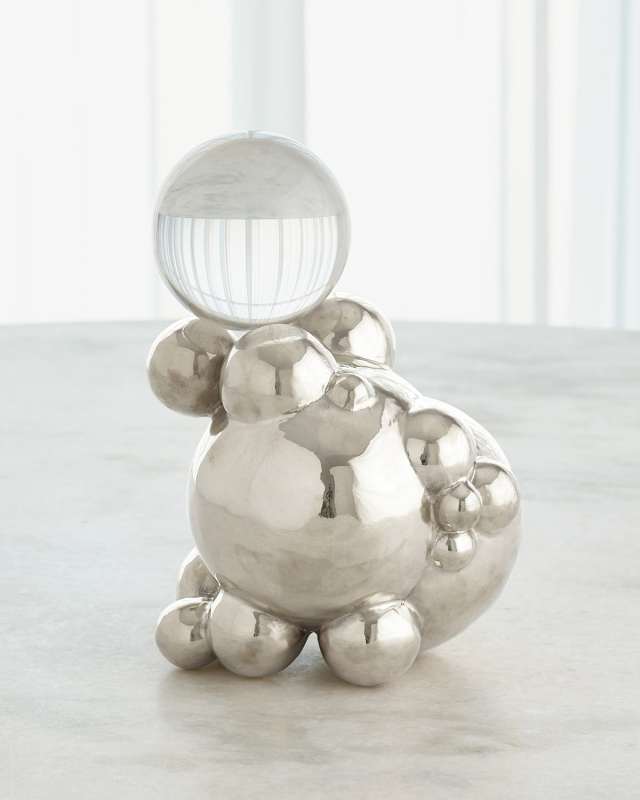 Large Bubble Orb Holder with Crystal Orb, 11"