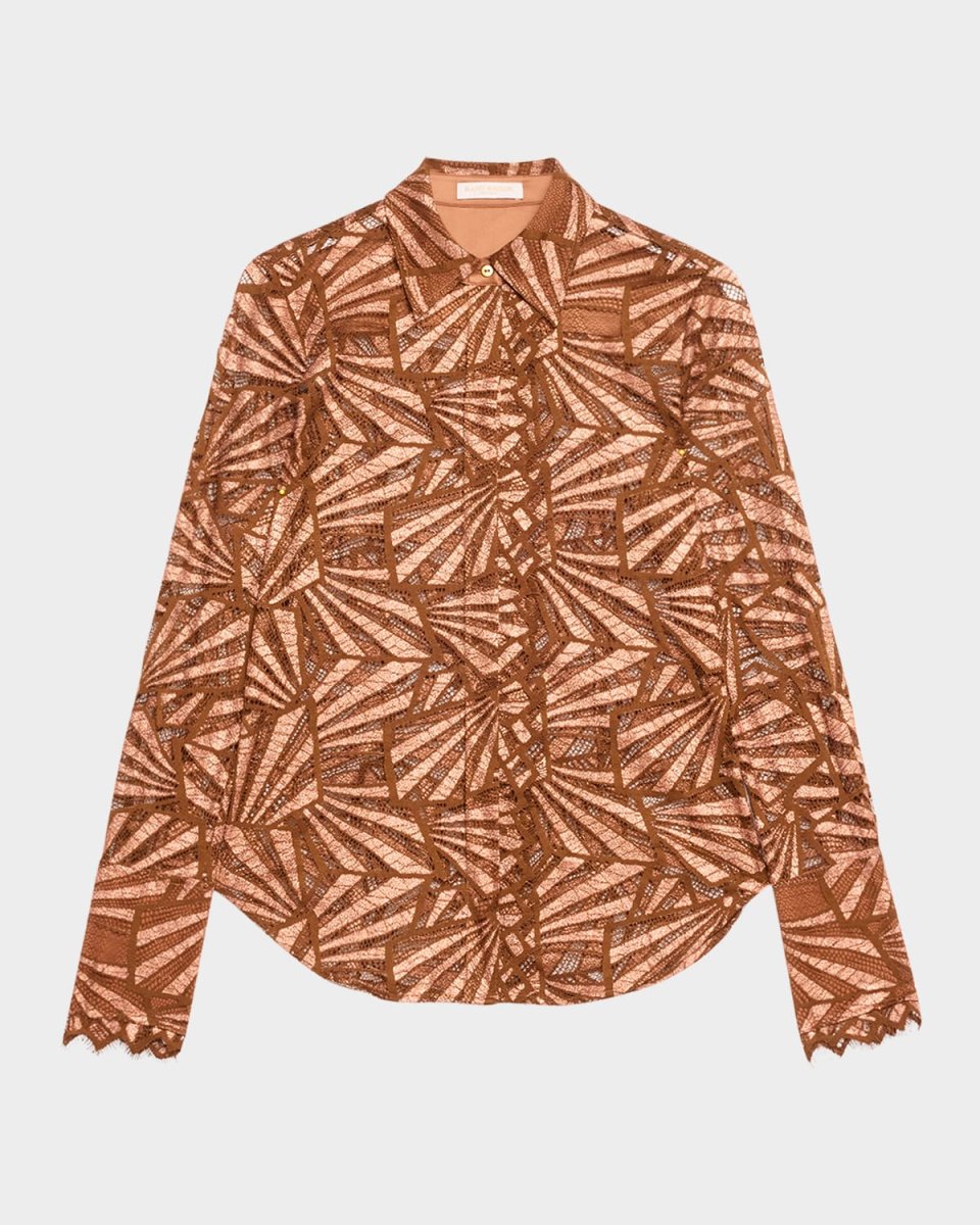 Priscilla Lace Button-Front Shirt