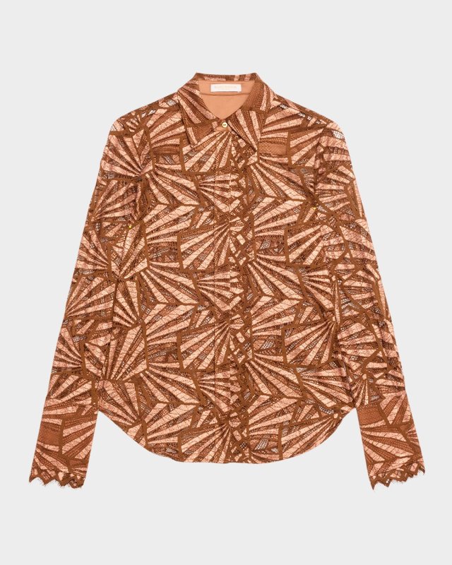 Priscilla Lace Button-Front Shirt