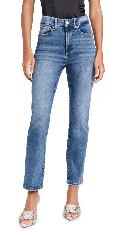 Good American Always Fits Good Legs Straight Jeans Indigo316