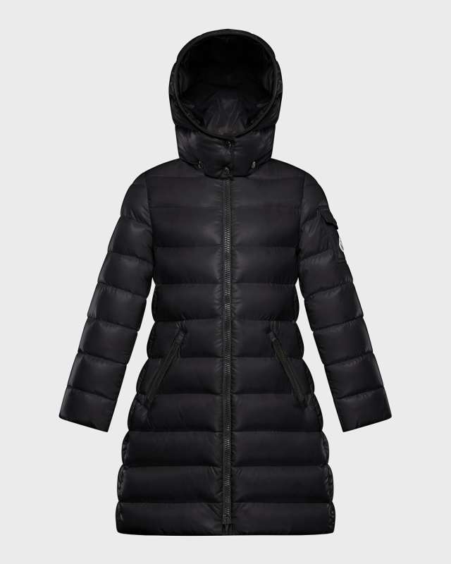 Girl's Moka Long Quilted Jacket, Size 4-6