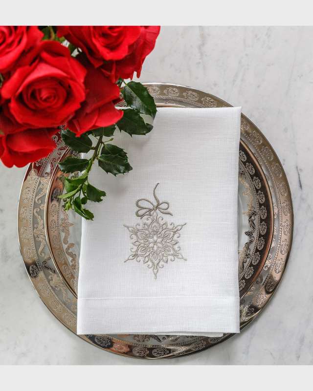 Snowflake Tri-Fold Napkins, Set of 4
