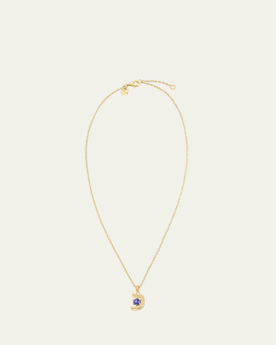 18K Gold Hebrew KHAF Initial Necklace