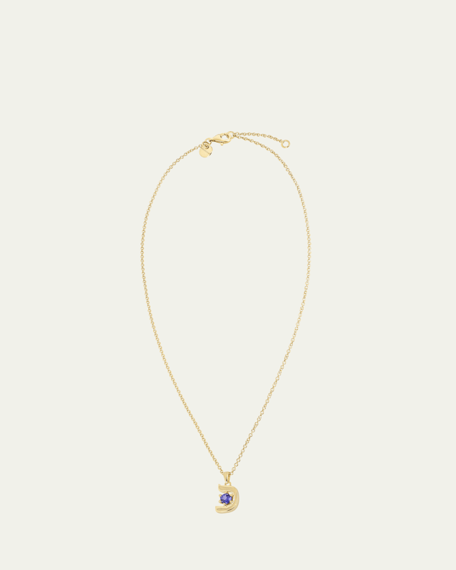 18K Gold Hebrew KHAF Initial Necklace