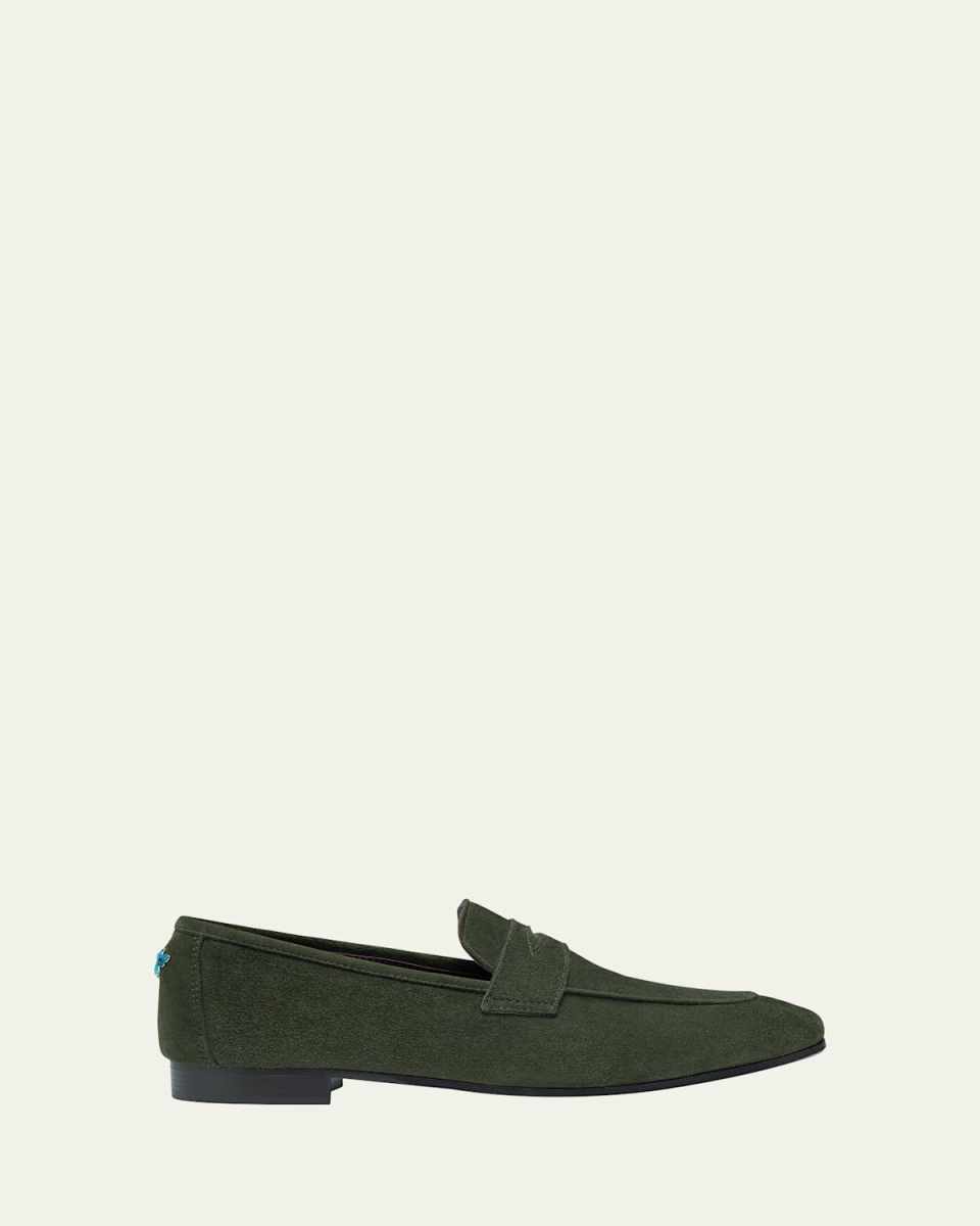 Flaneur Suede Penny Loafers
