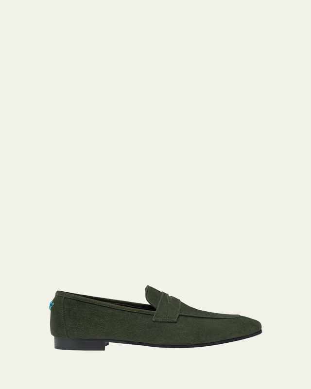 Flaneur Suede Penny Loafers