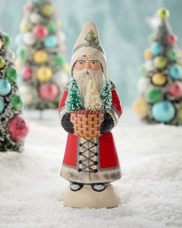 2024 Santa with Gold Bowl Christmas Figurine