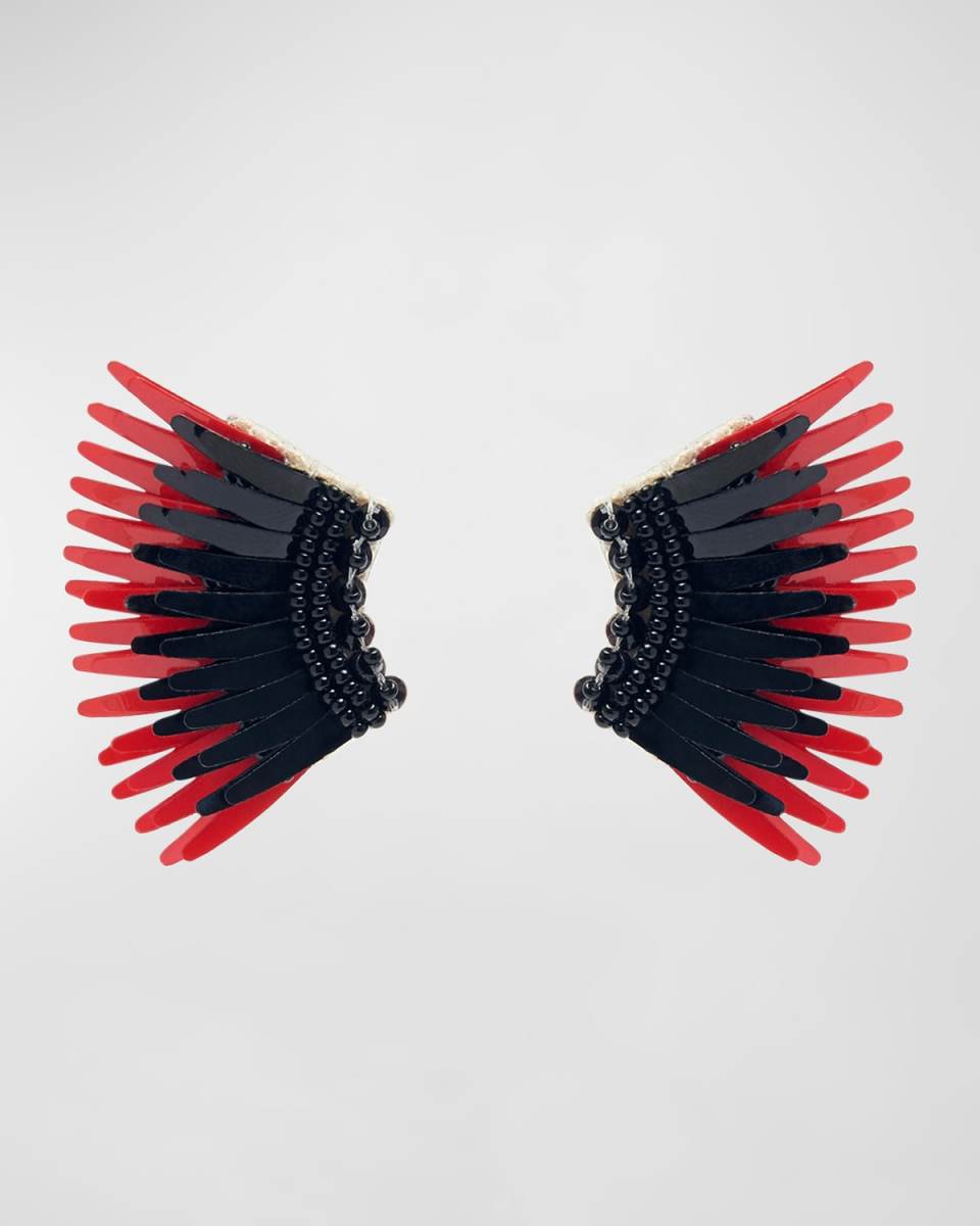 Mini Madeline Gameday Earrings, Black/Red