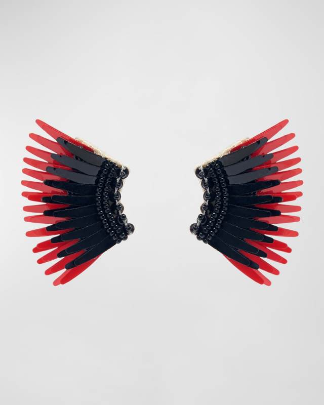 Mini Madeline Gameday Earrings, Black/Red