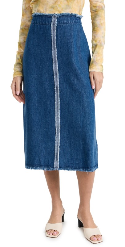 Raquel Allegra Aurora Skirt Washed Indigo