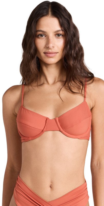 Riot Swim Jax Bikini Top Rust