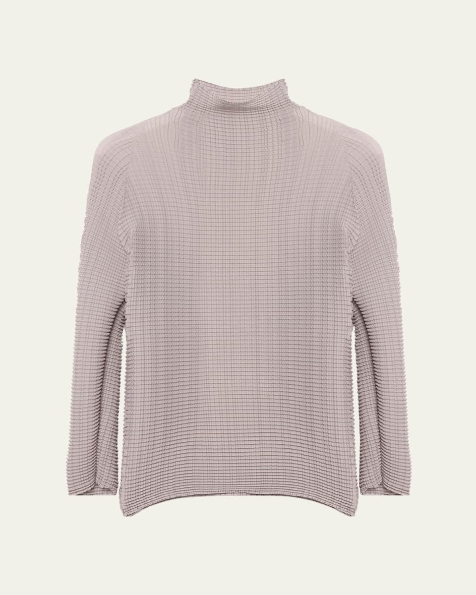 Wooly Pleats-46 High-Neck Top